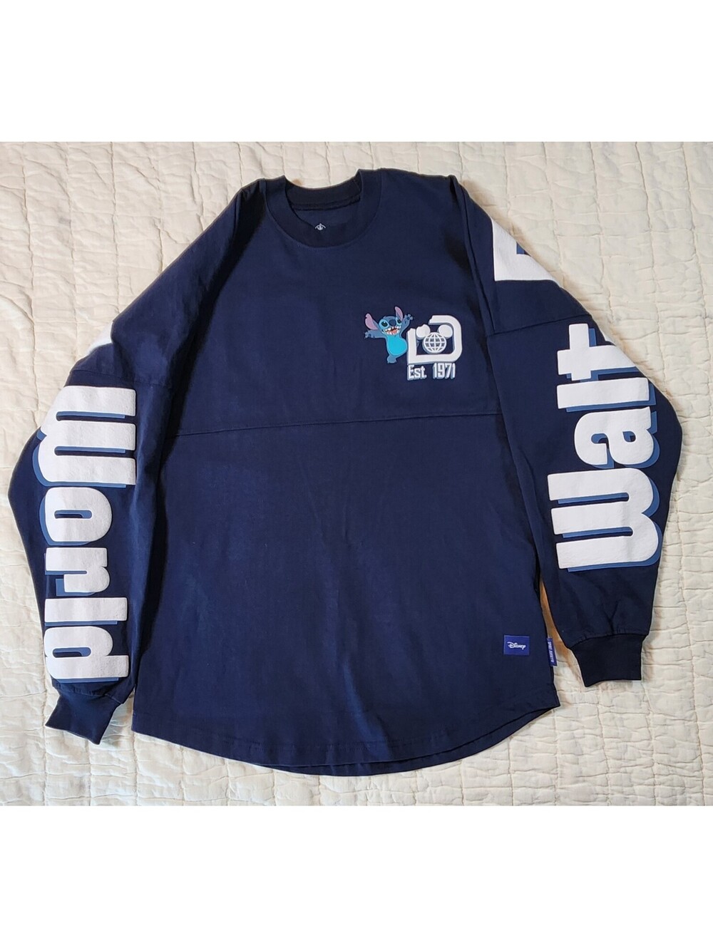 Disney Parks Stitch Claw Marks Spirit Jersey Navy Blue WDW Adult XS NWOT 2024